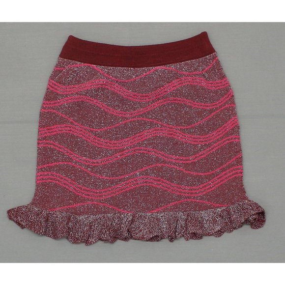 NEW Adore Ruffle Sweater Mini Skirt Maroon M - Picture 2 of 3